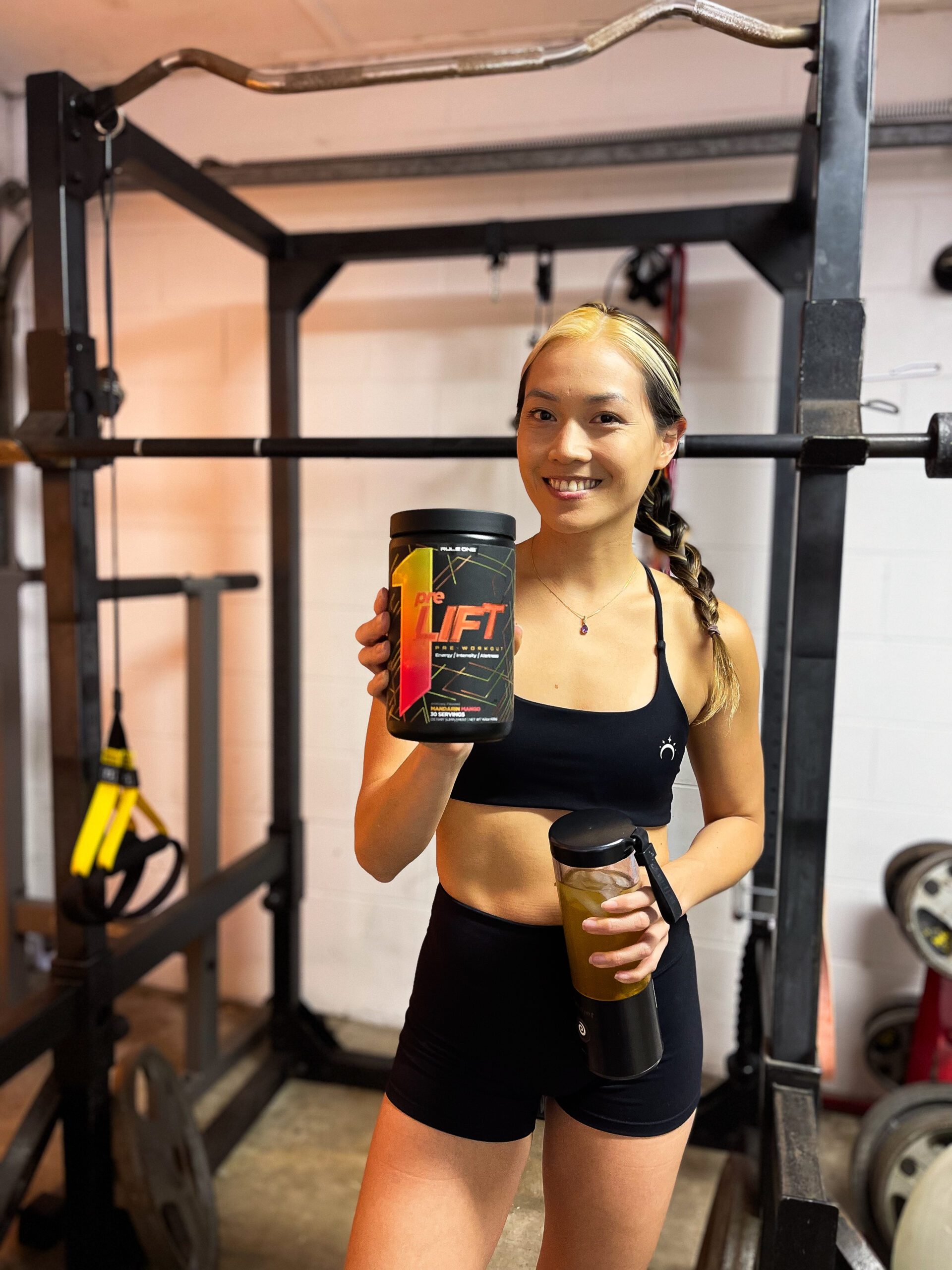 Lizzie training in her Home Gym Power Rack