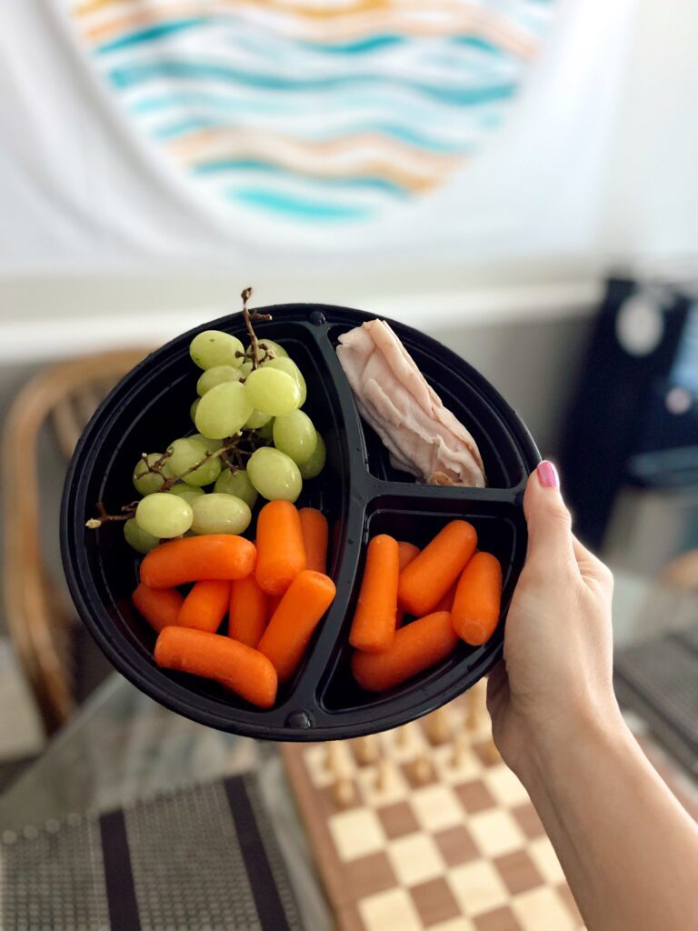 Healthy snack tray with grapes and baby carrots — How To Live 30