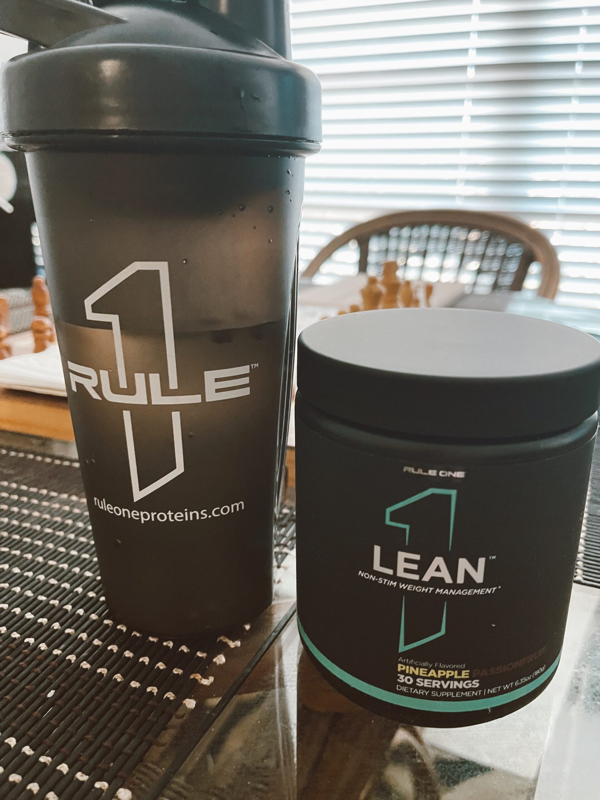 Rule 1 Protein Shaker in the Home Gym