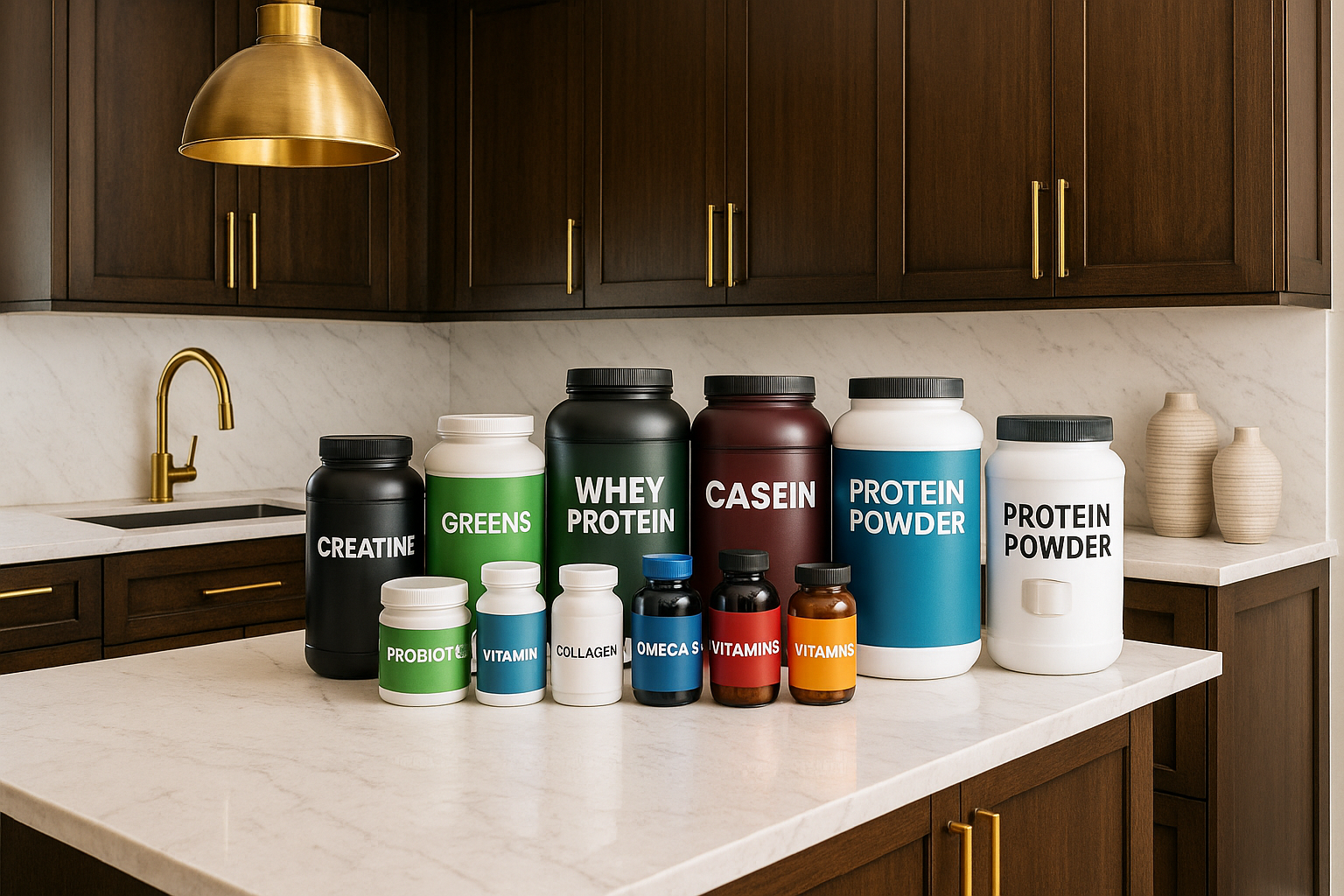 Supplements on a clean table