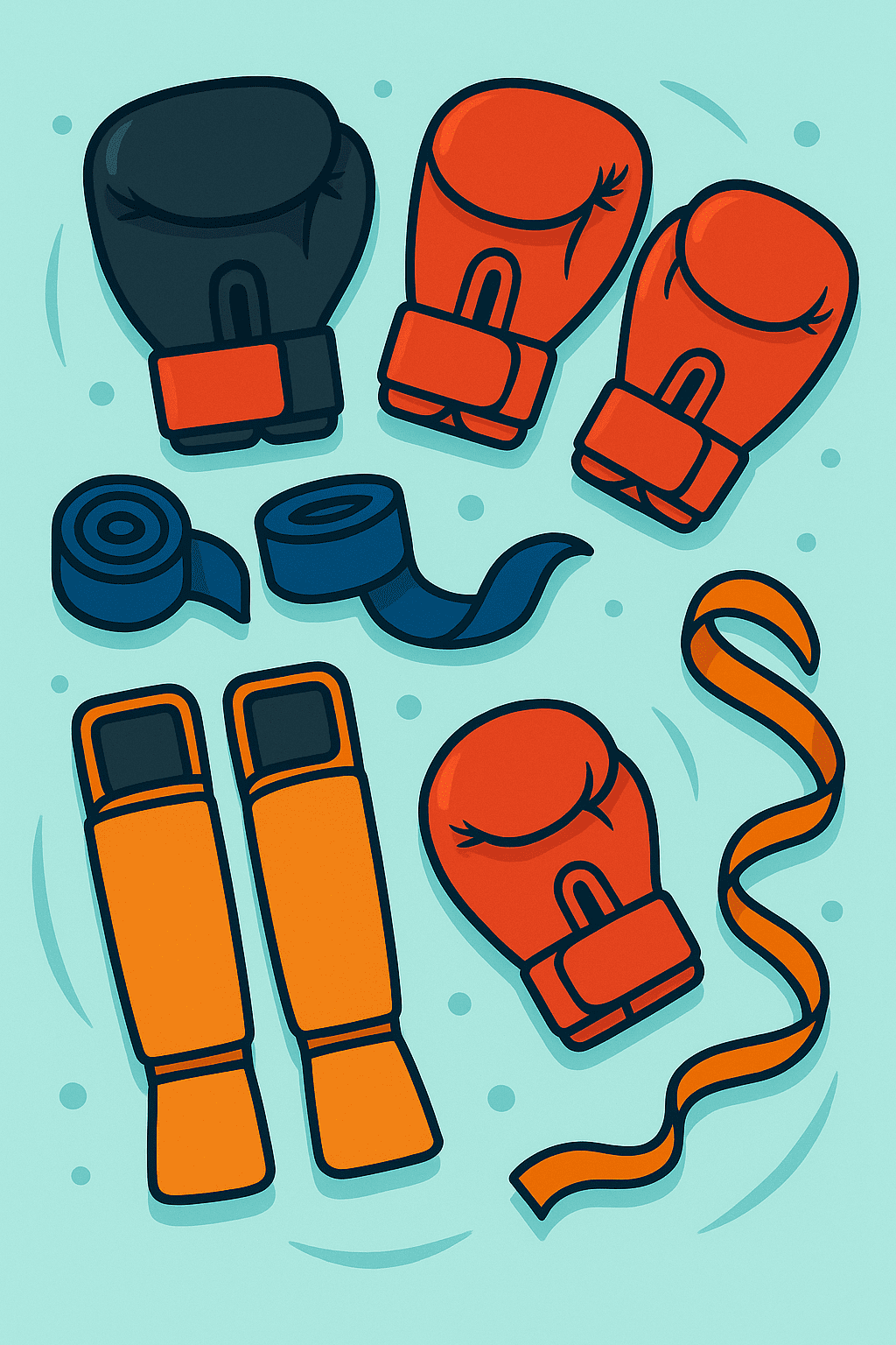 Illustration of boxing gear