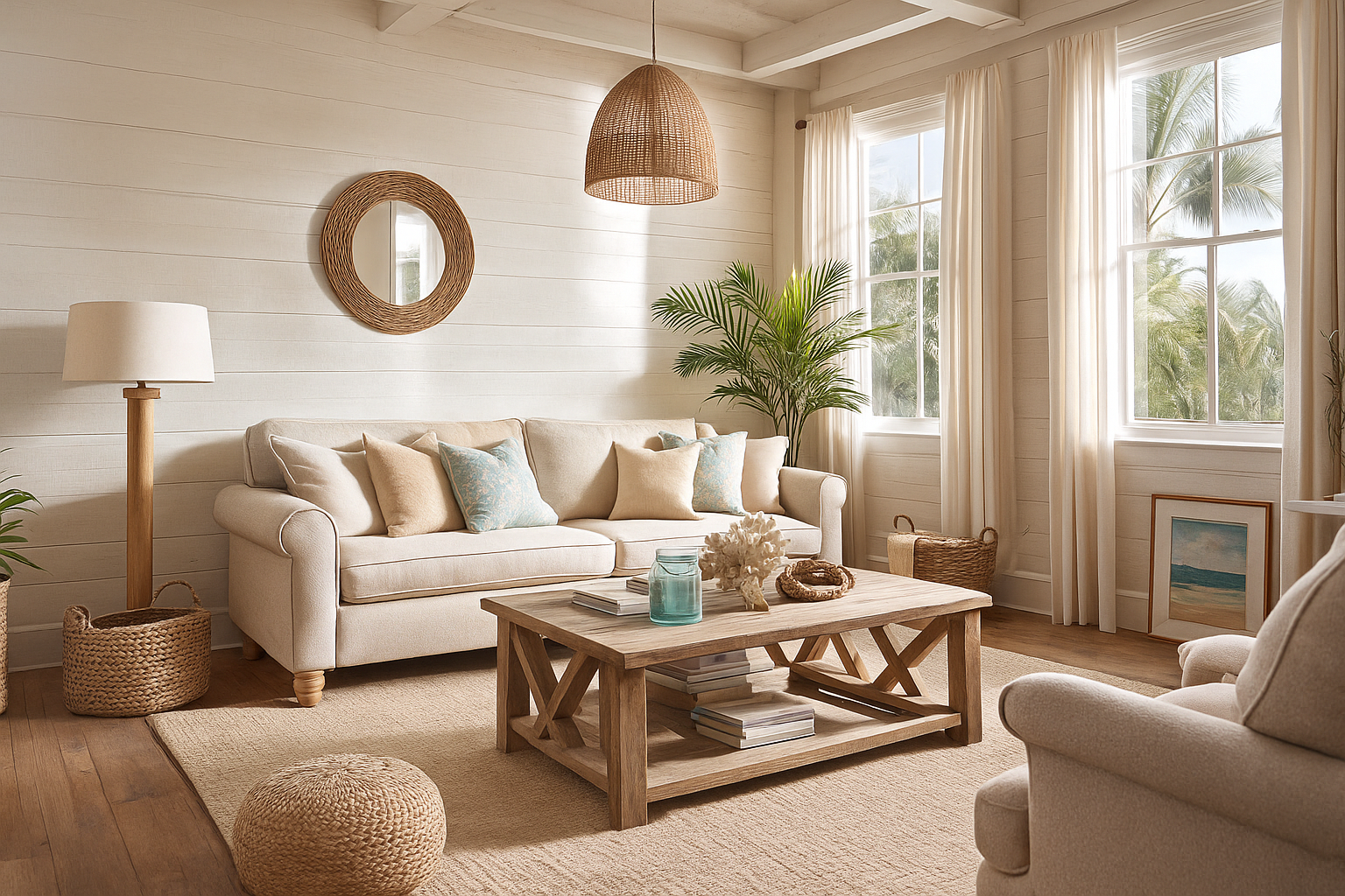 Florida Realtor coastal theme staging