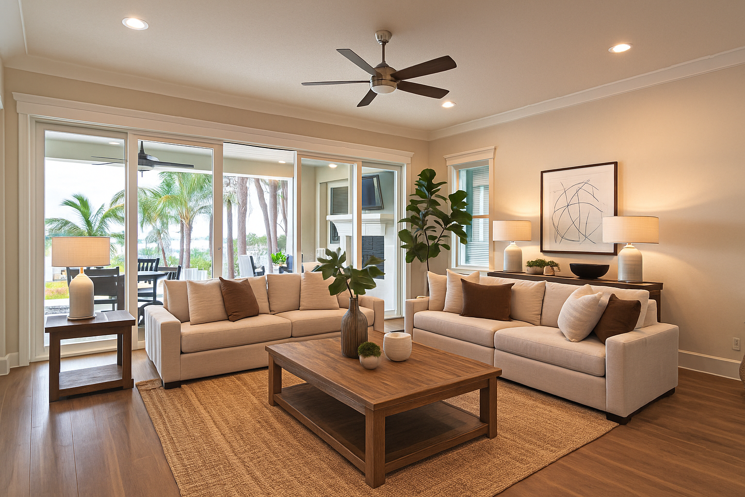 Brevard County waterfront home with open living space