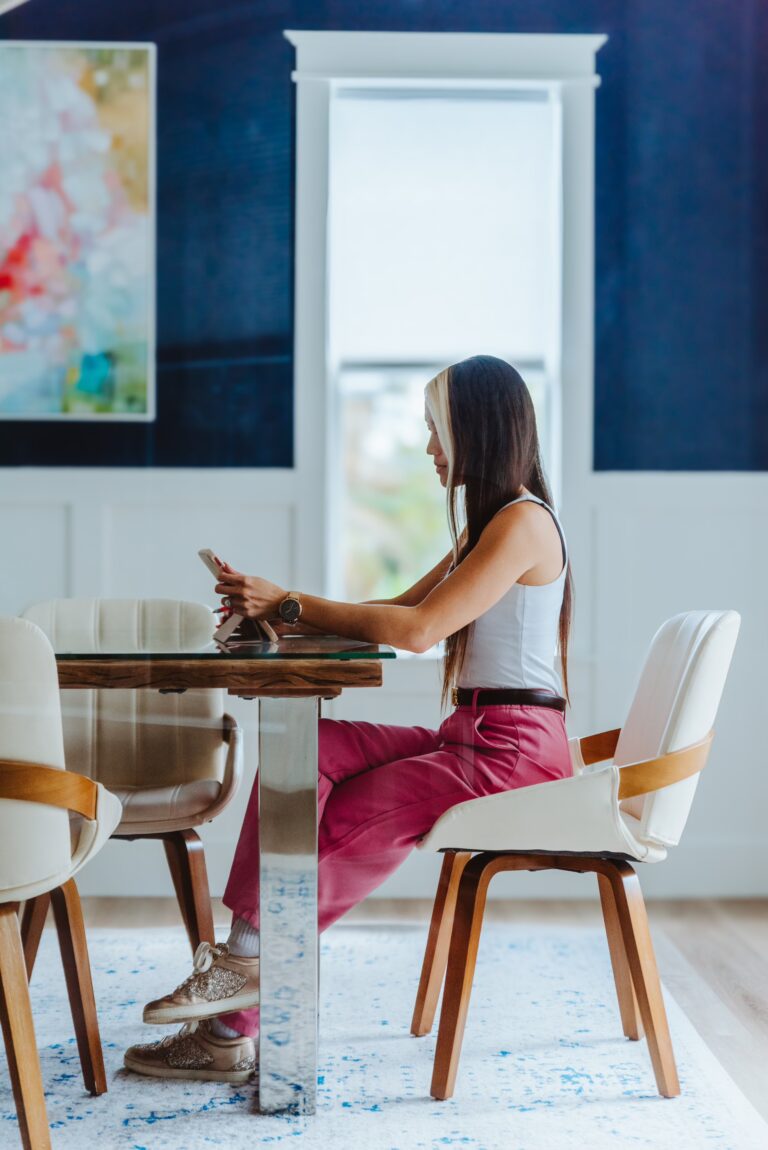 Realtor sitting at an office table.
