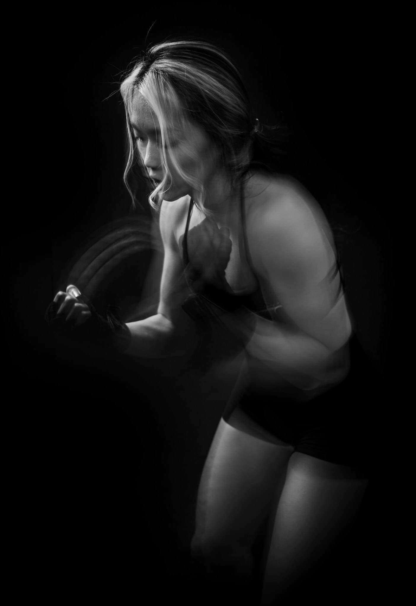 Training in boxing gloves and hand wraps