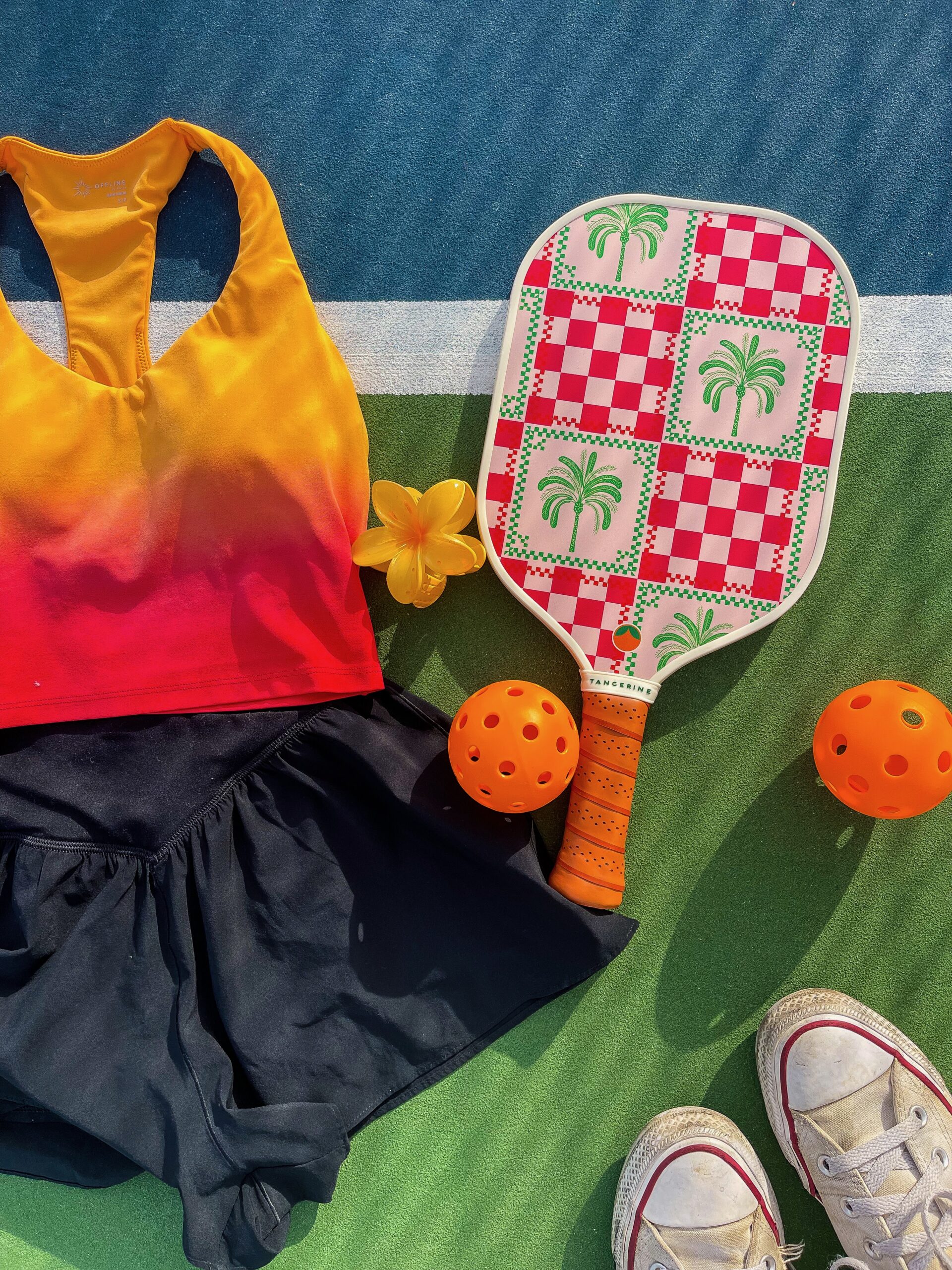 pickleball activewear flat lay