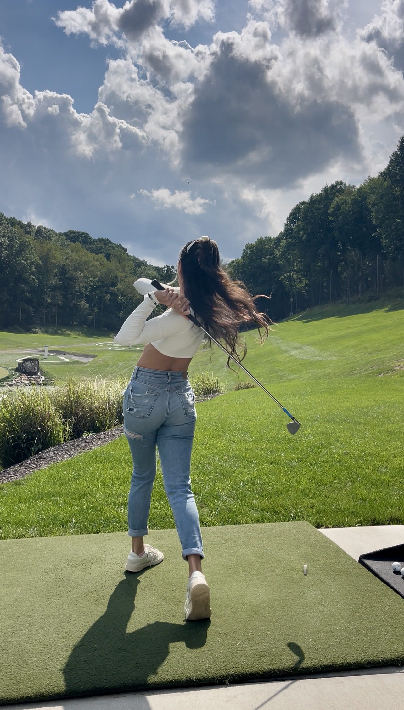 Outdoor golf bay at Shooters in Pittsburgh
