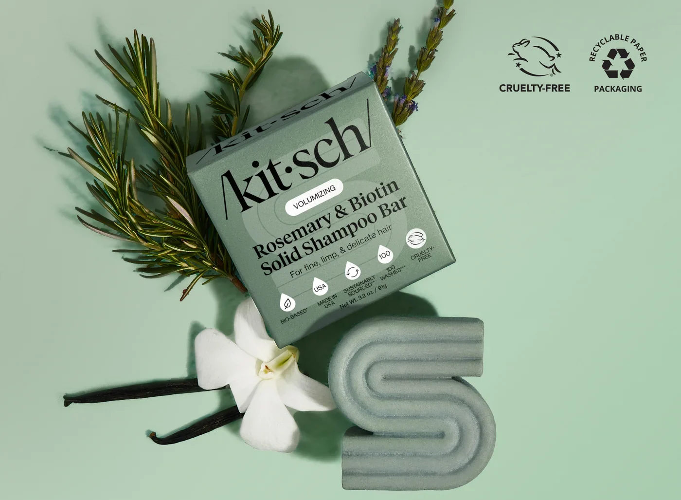 Kitsch volumizing solid shampoo bar (bottle-free)